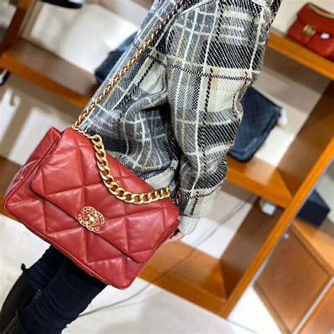 chanel 19 red bag|chanel 19 bag used.